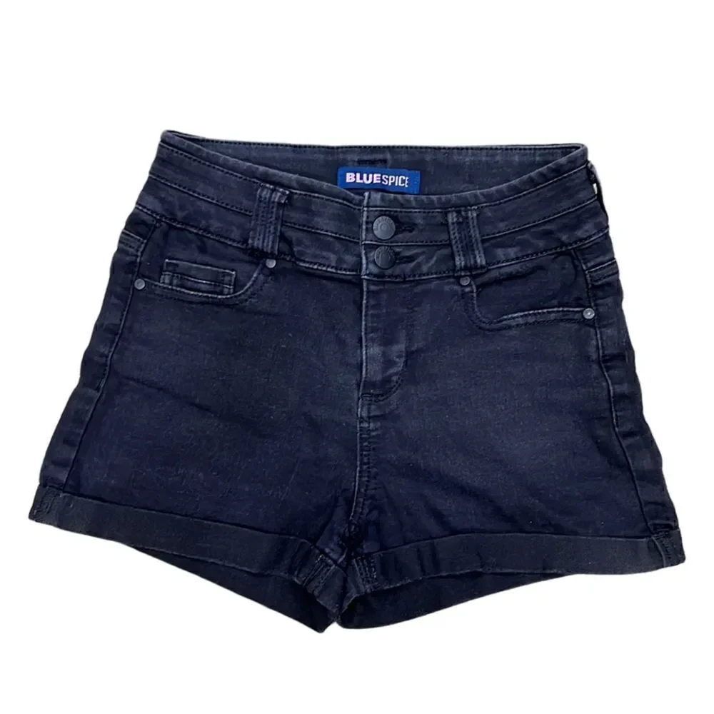 Blue Spice Juniors Size 1 Black Jean Shorts- SOFT!!!